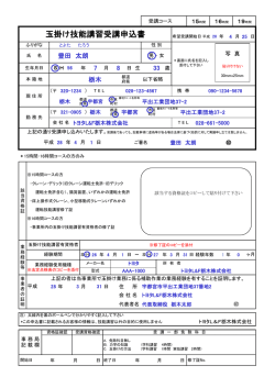 記入方法見本 - トヨタ L＆F栃木