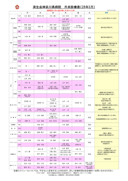 診療スケジュールについては、予告なしに変更することがあります。詳しい