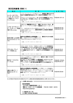 東京芸術劇場：音楽（1）
