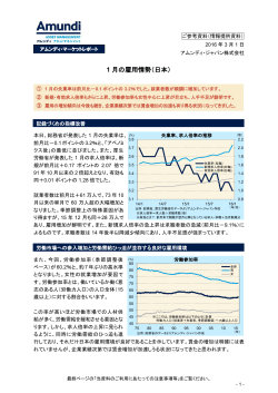 1 月の雇用情勢（日本） - アムンディ・ジャパン