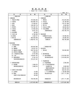 貸 借 対 照 表