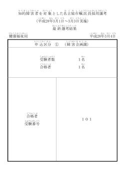 最終合格者発表 (PDF形式, 49.23KB)