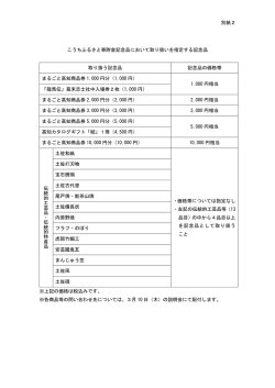 （別紙2）取り扱いを指定する記念品[PDF：107KB]