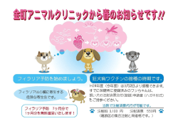フィラリア予防をしましょう！／狂犬病ワクチンの季節です！