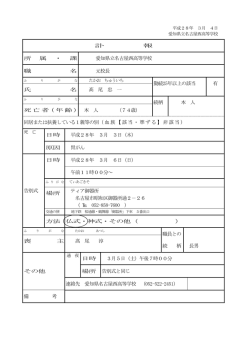 訃 報 所 属 ・ 課 愛知県立名古屋西高等学校 職 名 元校長 勤続25年