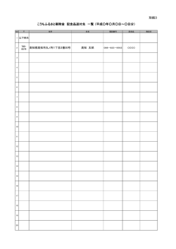 別紙3 こうちふるさと寄附金 記念品送付先 一覧 （平成  年  月
