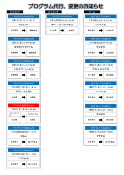 プログラム代行、変更のお知らせ 只今、プロ