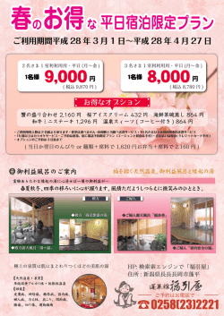 2016年福引屋_春の宿泊プラン