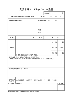 申込 - 京都市障害者教養文化・体育会館
