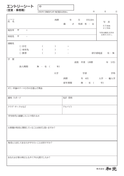 エントリーシート 総合職