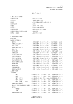 1／6 MSDS ナルファルトWP160301 整理番号：No.WP0001 成瀬化学
