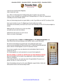März Newsletter - Porsche Club Pforzheim eV