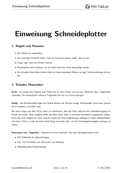 Einweisung Schneideplotter