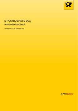 E-POSTBUSINESS BOX Anwenderhandbuch