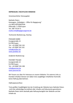 IMPRESSUM / RECHTLICHE HINWEISE Verantwortlicher