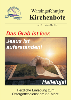 Kirchenbote - der Kirchengemeinde Warsingsfehn