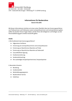Informationen f&uuml;r Neuberufene