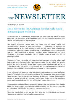 tsc newsletter - bei TSC Göttingen