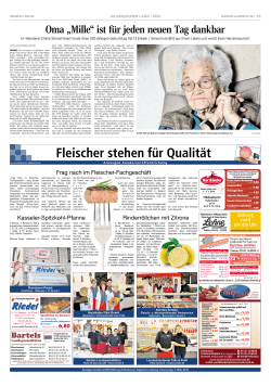Fleischer stehen für Qualität - Hildesheimer Allgemeine Zeitung
