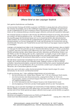 Offener Brief an den Leipziger Stadtrat