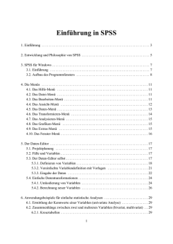 Einf&uuml;hrung in SPSS