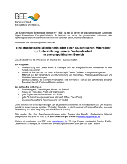 eine studentische Mitarbeiterin oder einen studentischen Mitarbeiter