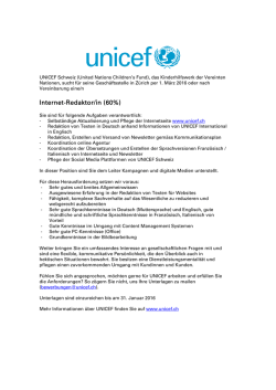 Internet-Redaktor/in (60%)