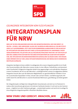 Integrationsplan - SPD-Landtagsfraktion NRW