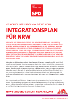 Integrationsplan - SPD-Landtagsfraktion NRW