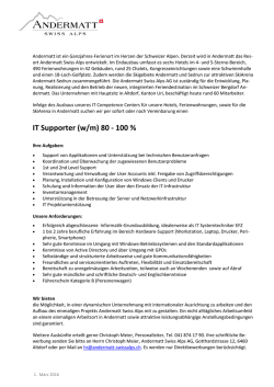 IT Supporter (w/m) 80 - 100