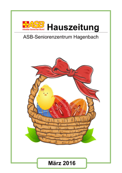 Hauszeitung - ASB Seniorenzentrum Hagenbach
