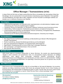 Office Manager / Teamassistenz (m/w)