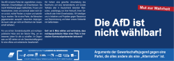 Die AfD ist nicht wählbar!