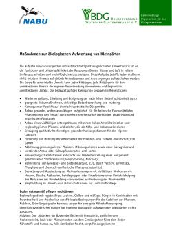Maßnahmen zur ökologischen Aufwertung von Kleingärten
