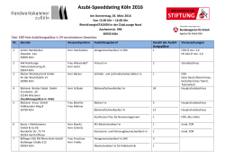 Betriebsliste Azubi-Speeddating 2016 Köln