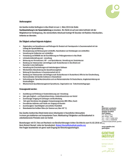 Goethe-Institut Golfregion: Sachbearbeitung in der Sprachabteilung.