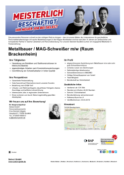 Metallbauer / MAGSchweißer m/w (Raum