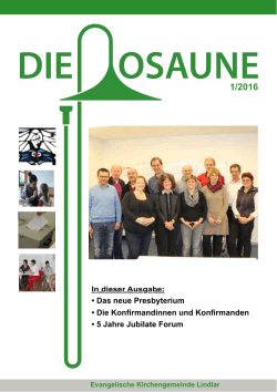 Die Posaune 1/2016 online! - Ev. Kirchengemeinde Lindlar