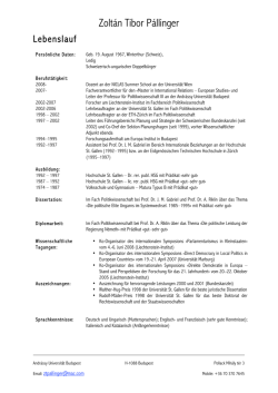 Zoltán Tibor Pállinger - Andrássy Universität Budapest