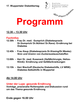 Programm Wuppertaler Diabetikertag 2016