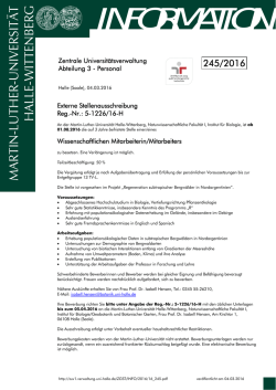 information - Zentrale Universit&auml;tsverwaltung - Martin