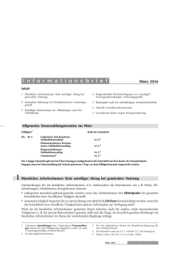 I nformationsbrief - Steuerkanzlei Monika Reichart