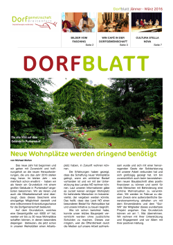 Dorfblatt Jänner - März 2016 - Dorfgemeinschaft Breitenfurt