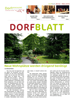 Dorfblatt J&auml;nner - M&auml;rz 2016 - Dorfgemeinschaft Breitenfurt