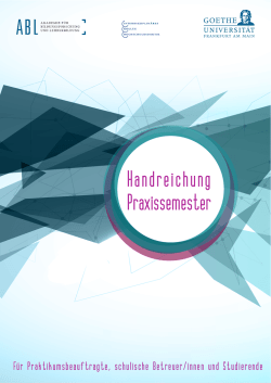 Handreichung Praxissemester - Akademie f&uuml;r Bildungsforschung
