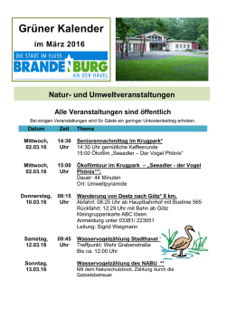 Gr&uuml;ner Kalender - Meetingpoint Brandenburg