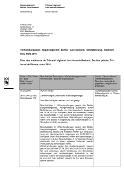 Verhandlungsplan Regionalgericht Berner Jura