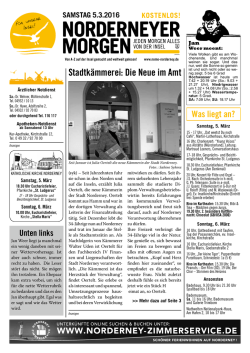 Aktuelle Ausgabe - Norderneyer Morgen Online