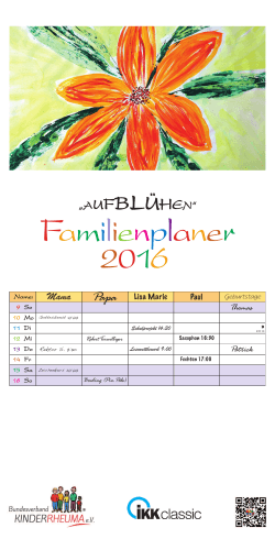 Familienplaner 2016 - Bundesverband Kinderrheuma
