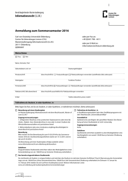 Anmeldung - Informationsrecht - Carl von Ossietzky Universität